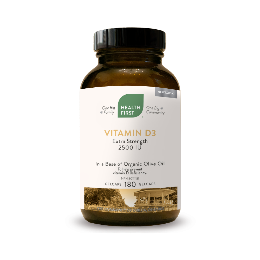 Vitamin D3 Extra Strength 2500IU, 180 Gel Capsules