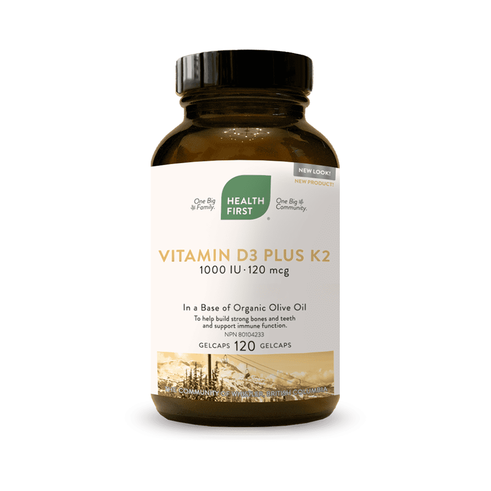 Vitamin D3 Plus K2 1000IU, 120 Gel Capsules