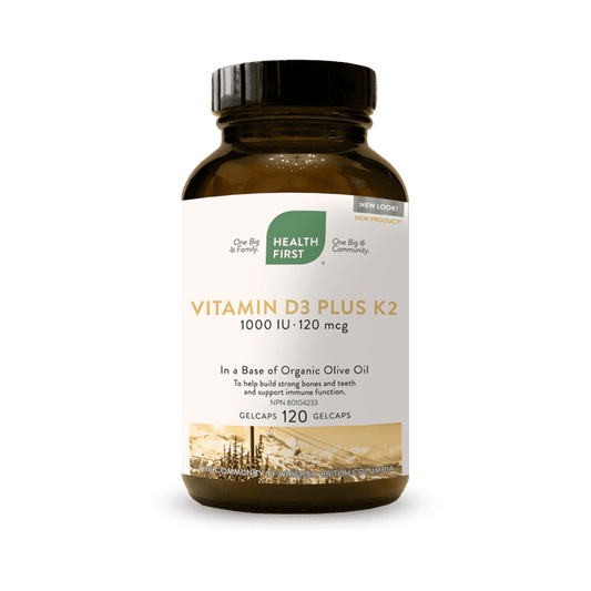 Vitamin D3 Plus K2 1000IU, 120 Gel Capsules
