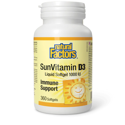 Natural Factors SunVitamin D3, 350 Softgels, 1000IU