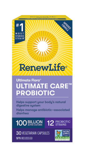 Renew Life Ultimate Flora® Ultimate Care Probiotic, 100 Billion Active Cultures, 30 Capsules