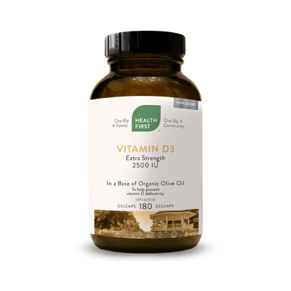Vitamin D3 Extra Strength 2500IU, 180 Gel Capsules