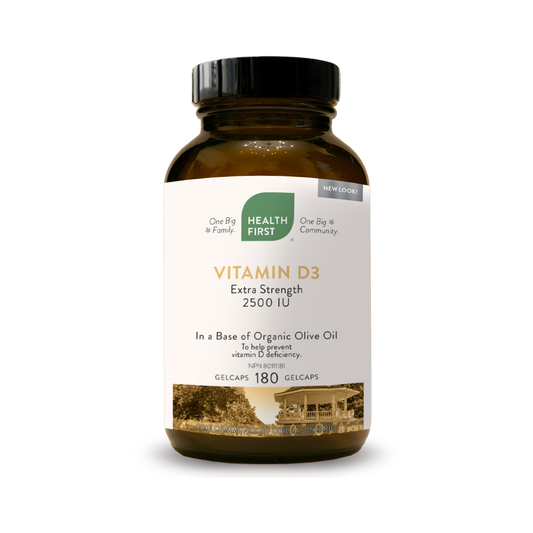 Vitamin D3 Extra Strength 2500IU, 180 Gel Capsules