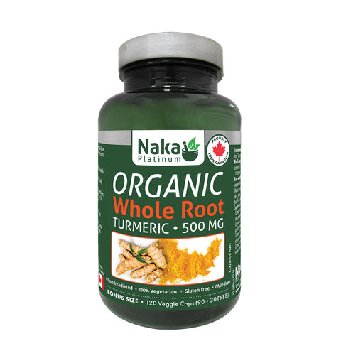 Naka Platinum Organic Whole Root Turmeric 500mg, 120 VCAP