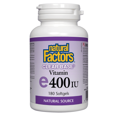 Natural Factors Clear Base Vitamin E 400 IU 180 Softgels