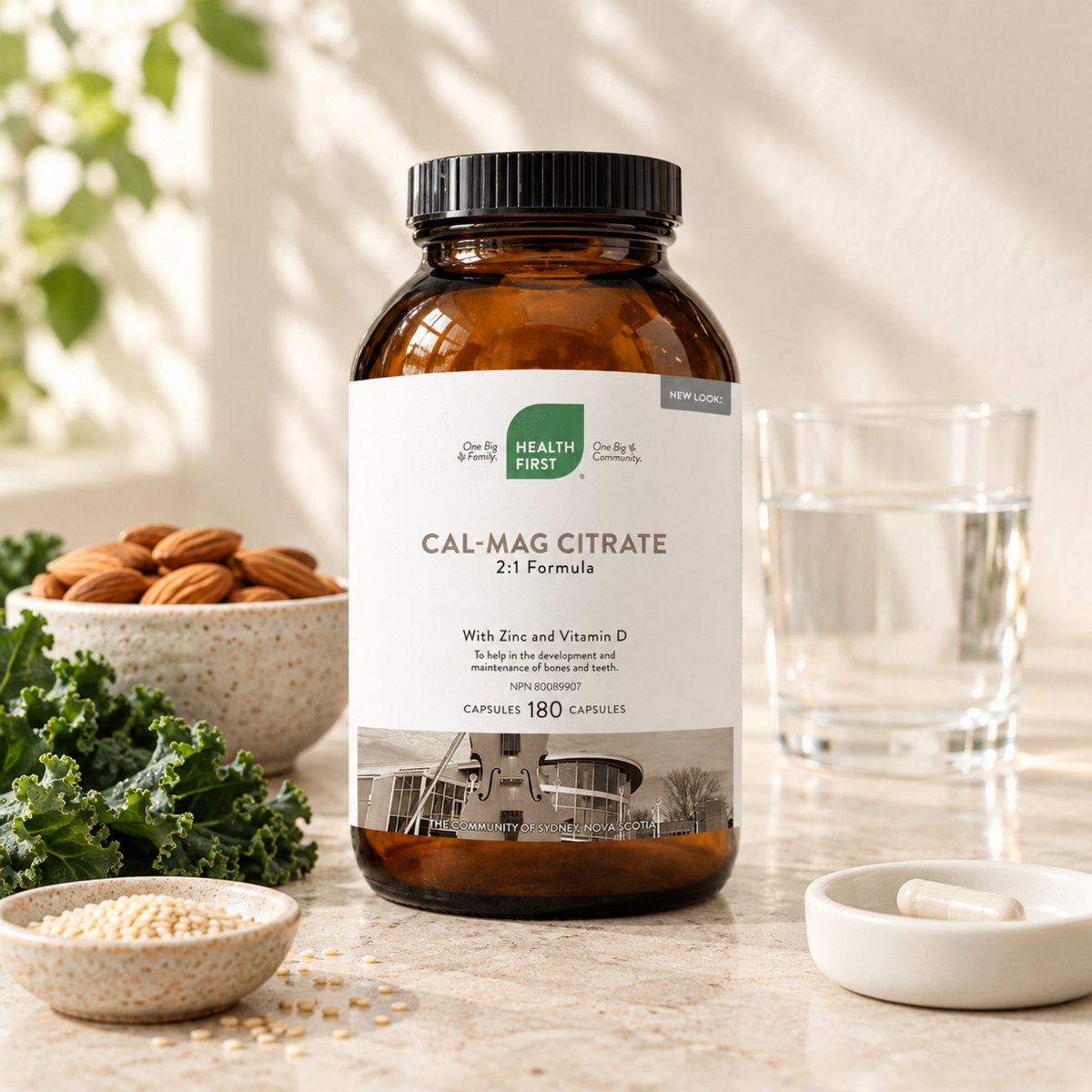 Cal-Mag Citrate 2:1 Formula With Zinc & Vitamin D, 180 Capsules