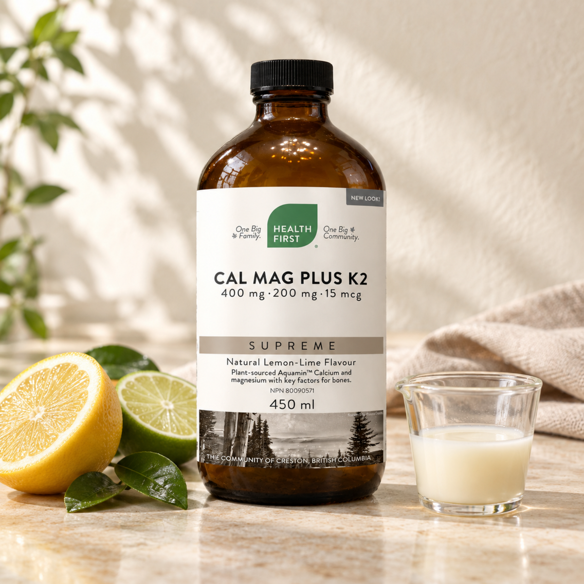 Cal Mag Plus K2 Supreme 400mg/200mg/15mcg (Lemon-Lime Flavor), 450ml