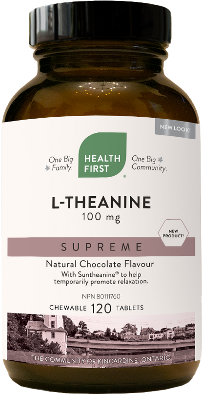 L-Theanine Supreme 100mg (Chocolate Flavor), 120 Chewable Tablets