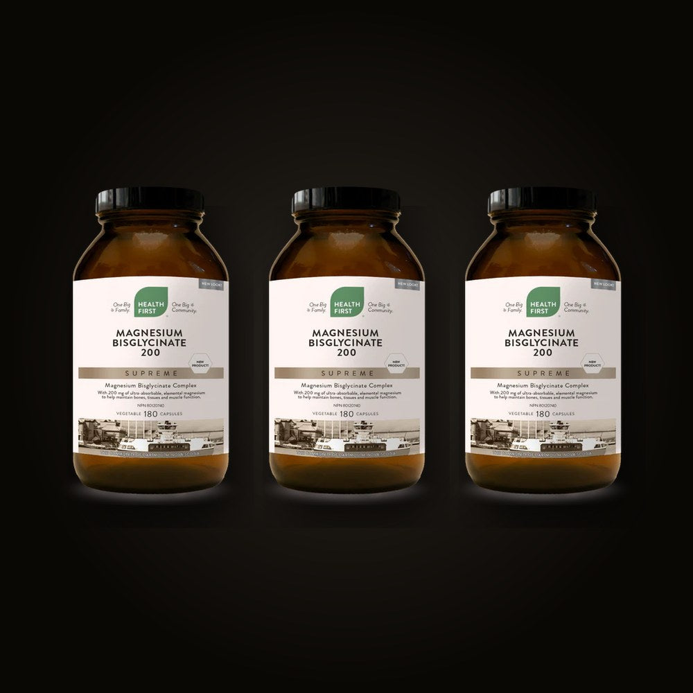 Health First Magnesium Bisglycinate 200 Supreme — 3 Bottle Pack
