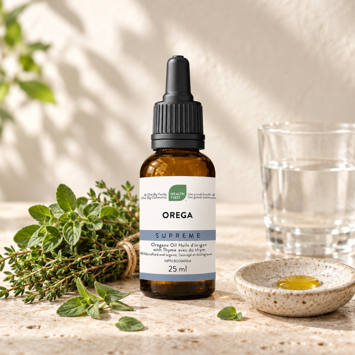 Orega Supreme Wildcrafted & Organic Oregano Oil With Thyme, 25 ml