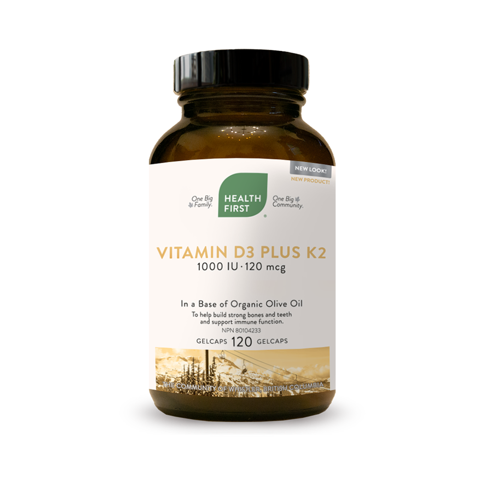 Vitamin D3 Plus K2 1000IU, 120 Gel Capsules