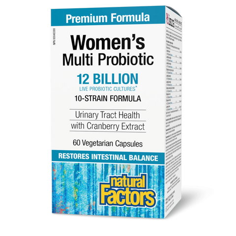 Natural Factors Women’s Multi Probiotic 12 Billion Live Probiotic Cultures, 60 Capsules