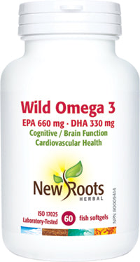 New Roots Herbal Wild Omega 3 EPA 660 mg DHA 330 mg, 60 Softgels