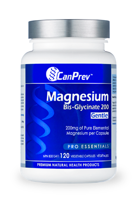 CanPrev Magnesium Bis-Glycinate 200 Gentle, 120 Caps.