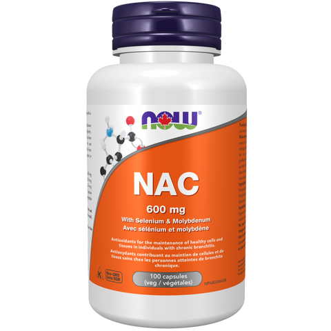 NOW NAC 600 mg Veg, 100 Caps