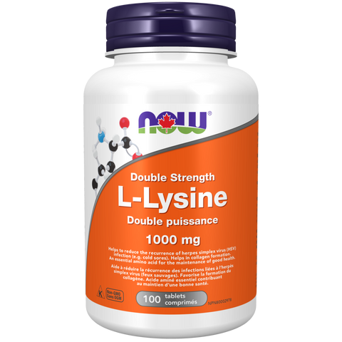 NOW L-Lysine 1,000 mg, 100 Tablets
