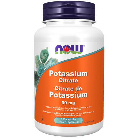 NOW Potassium Citrate 99 mg, 180 Caps