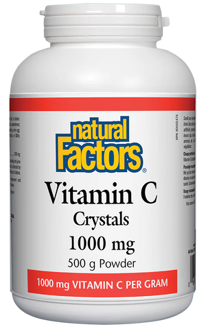 Natural Factors Vitamin C Crystals 1000 mg, 500g Powder