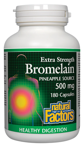 Natural Factors Bromelain Extra Strength 500 mg, Pineapple Source, 180 Caps