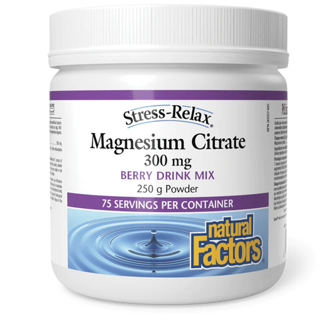 Natural Factors Stress-Relax Magnesium Citrate, 250g Powder