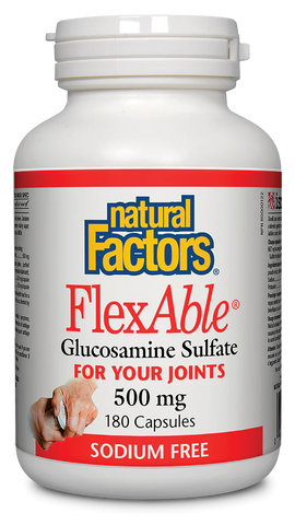 Natural Factors FlexAble Glucosamine Sulfate 500 mg, 180 Caps