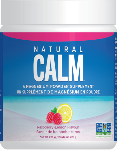 Natural Calm Magnesium Citrate Powder Raspberry Lemon Flavour, 226g