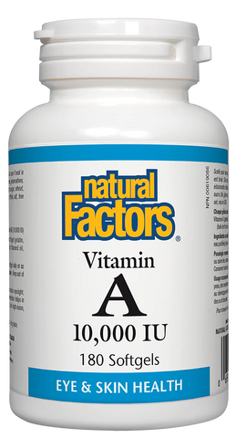 Natural Factors Vitamin A 10,000 IU, 180 Softgel